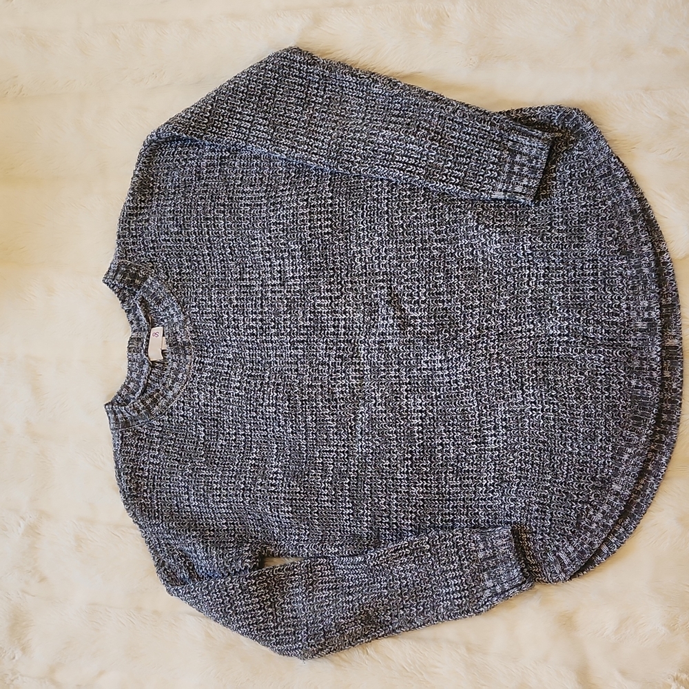 So Crew Neck Ribbed Sweater Grey size M